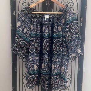 Sheer elastic babydoll top with cinched bottom